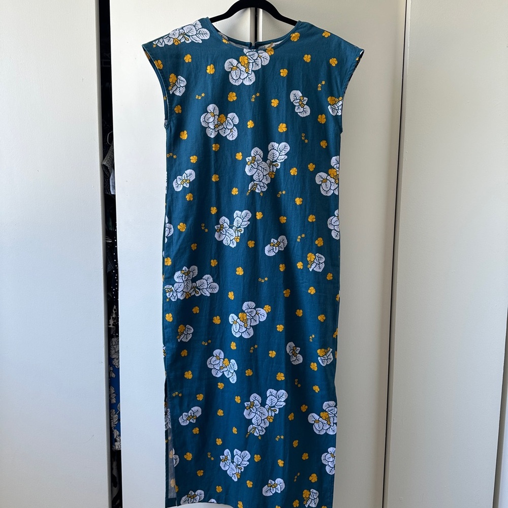 NWOT Sig Zane - Floral Teal Sleeveless Dress